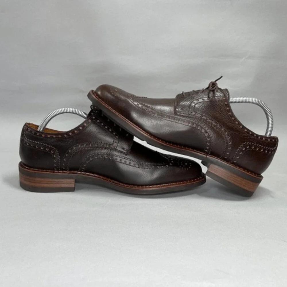Paraboot Cousu Derby‎ Men's Size 8.5 Brown Leather Wing Tip Goodyear Dress Shoes